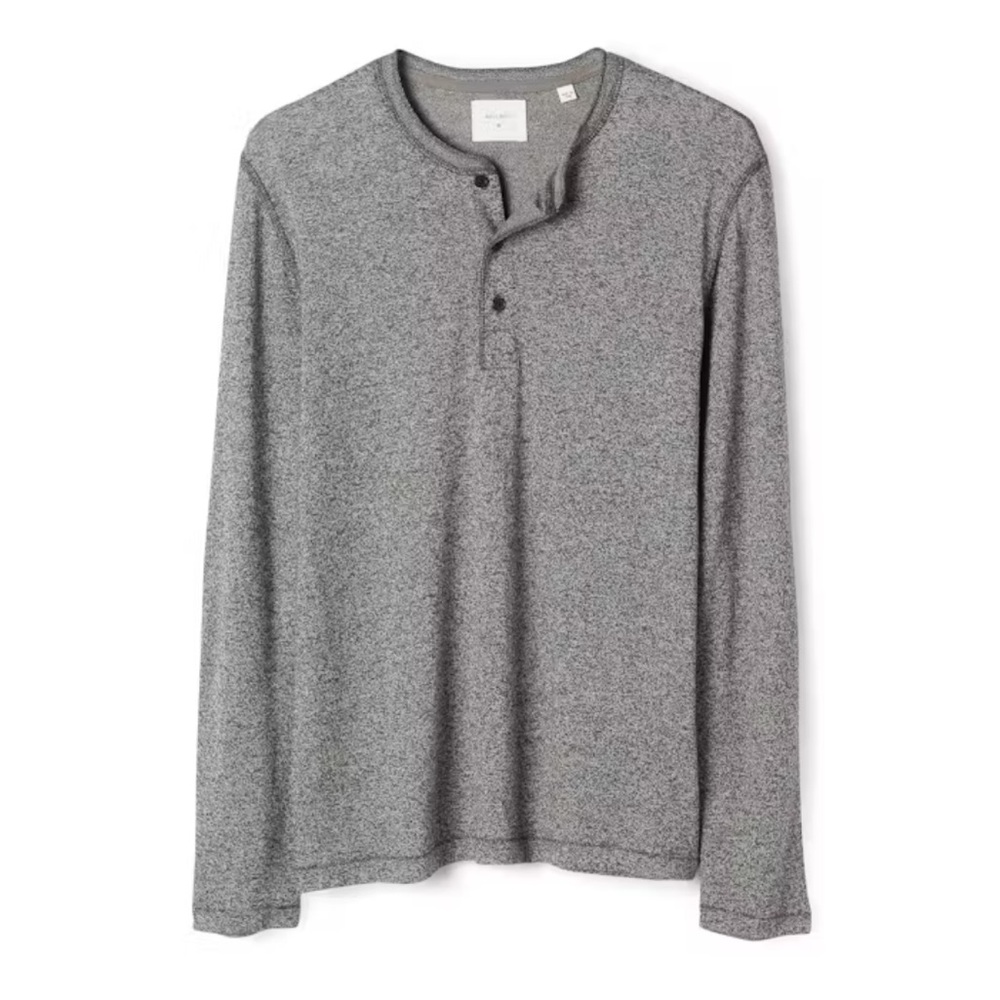BILLY REID Mouline Henley Gray Men’s Long Sleeve Shirt XXL